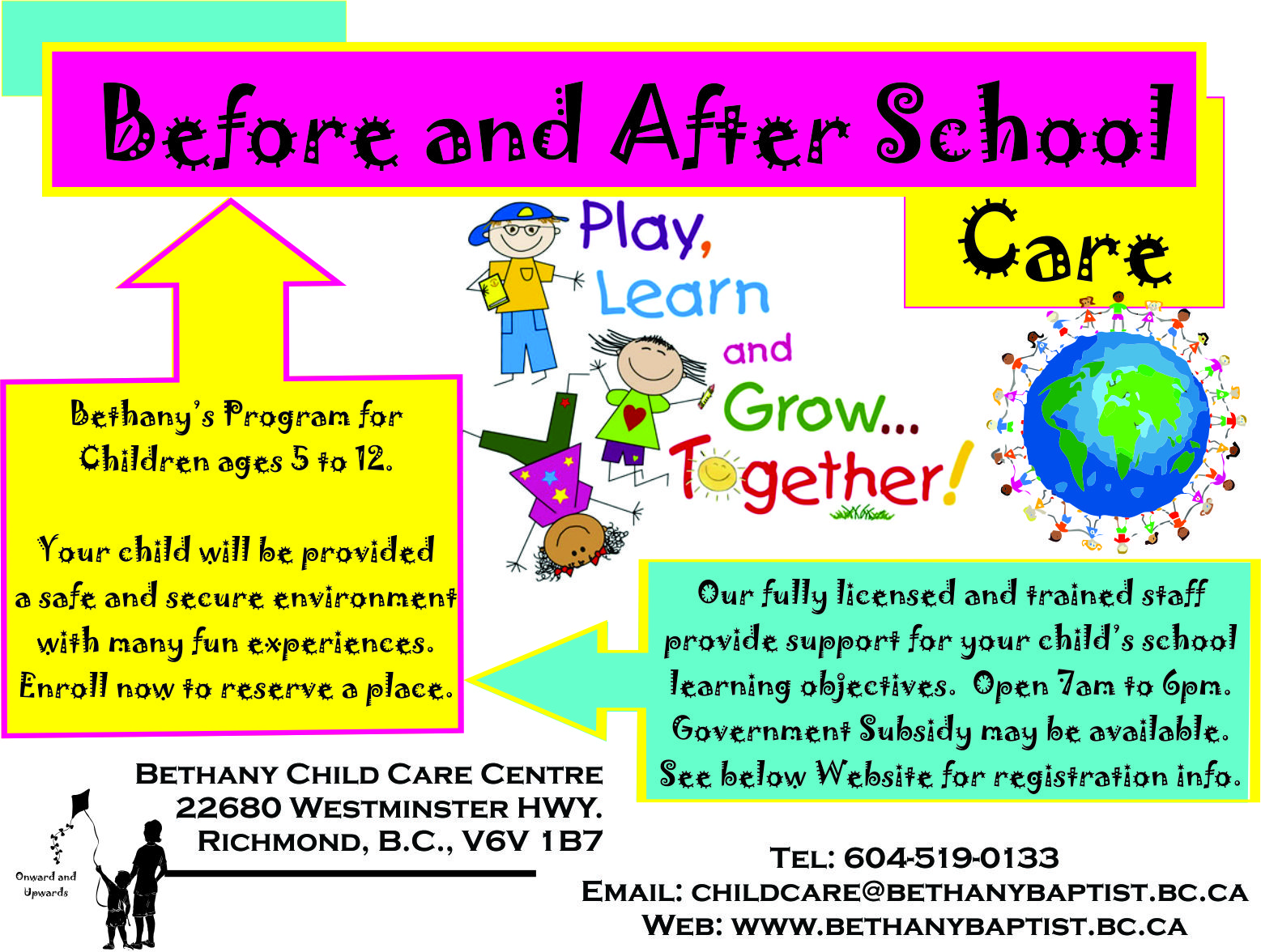 BEFORE AND AFTER SCHOOL CARE Bethany Child Care Centre   BCCS BASC 2014 Marketing Cards 